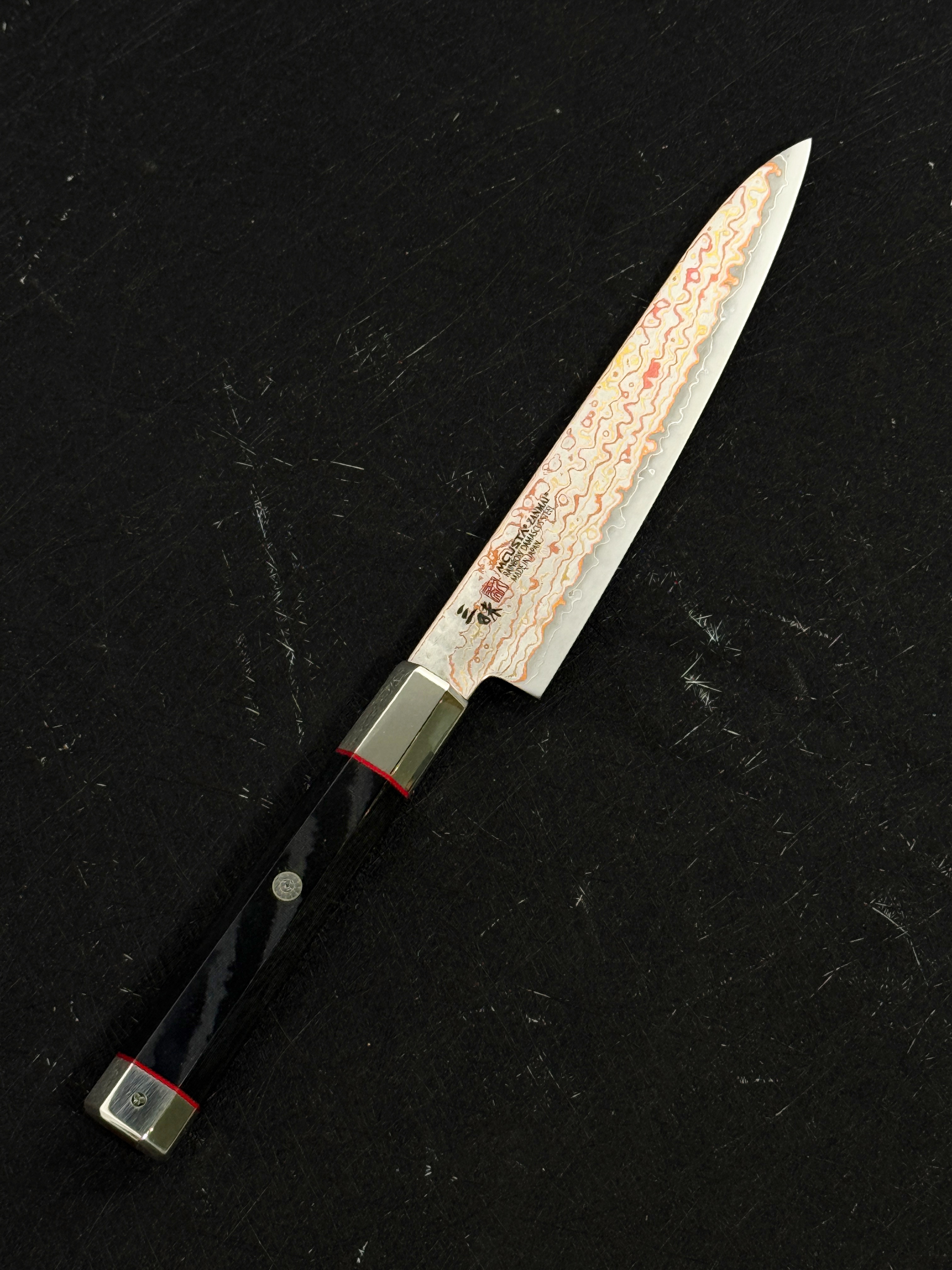 Zanmai Black Phoenix V-Toku 2 Rainbow Damascus Petty