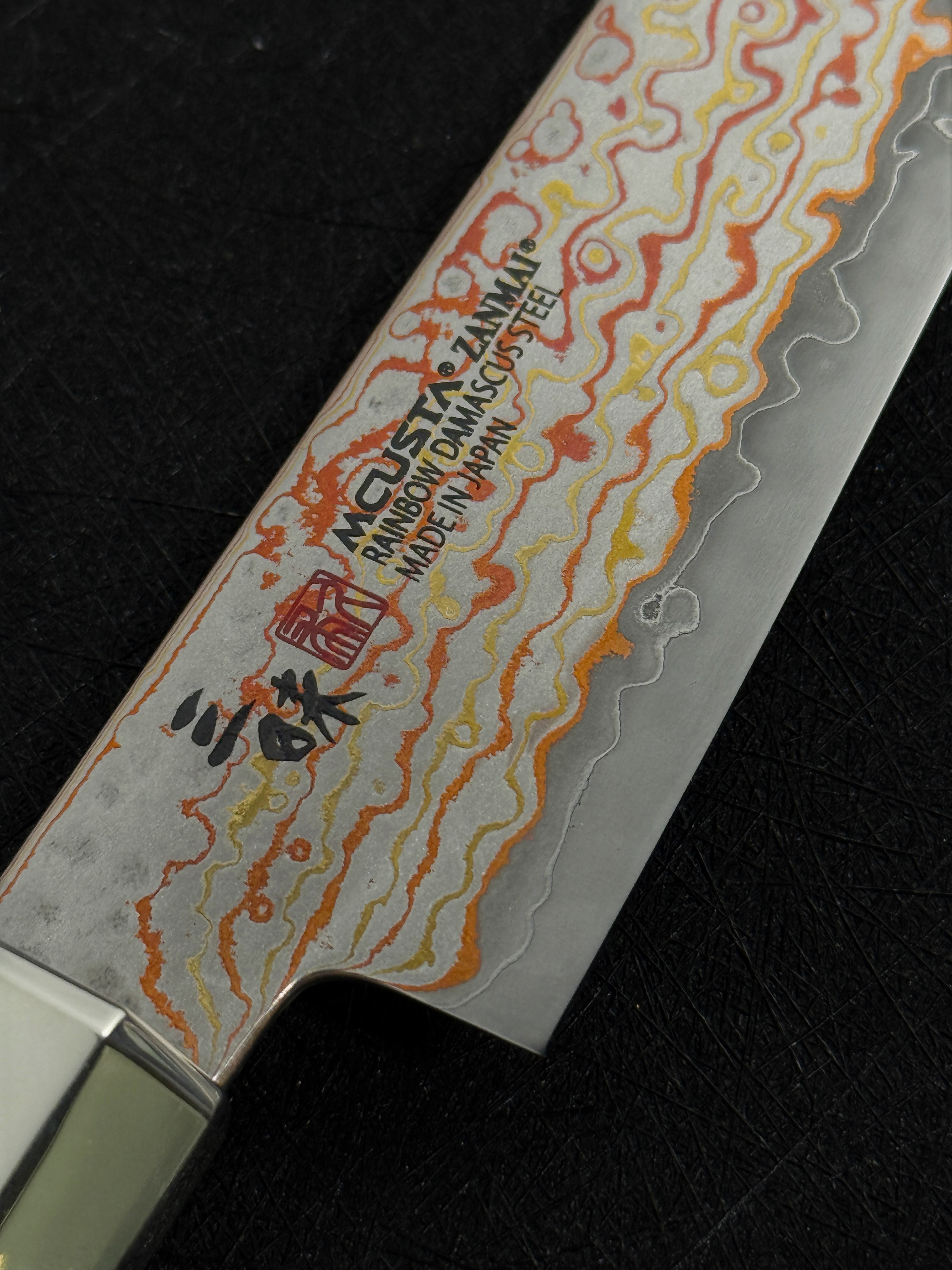 Zanmai Black Phoenix V-Toku 2 Rainbow Damascus Petty