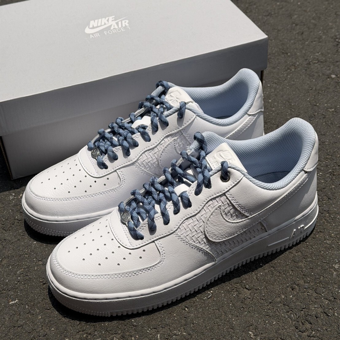 【官網限定】Nike Air Force 1 '07 LV8 ESS+  編織白藍 IW1892-111 VII