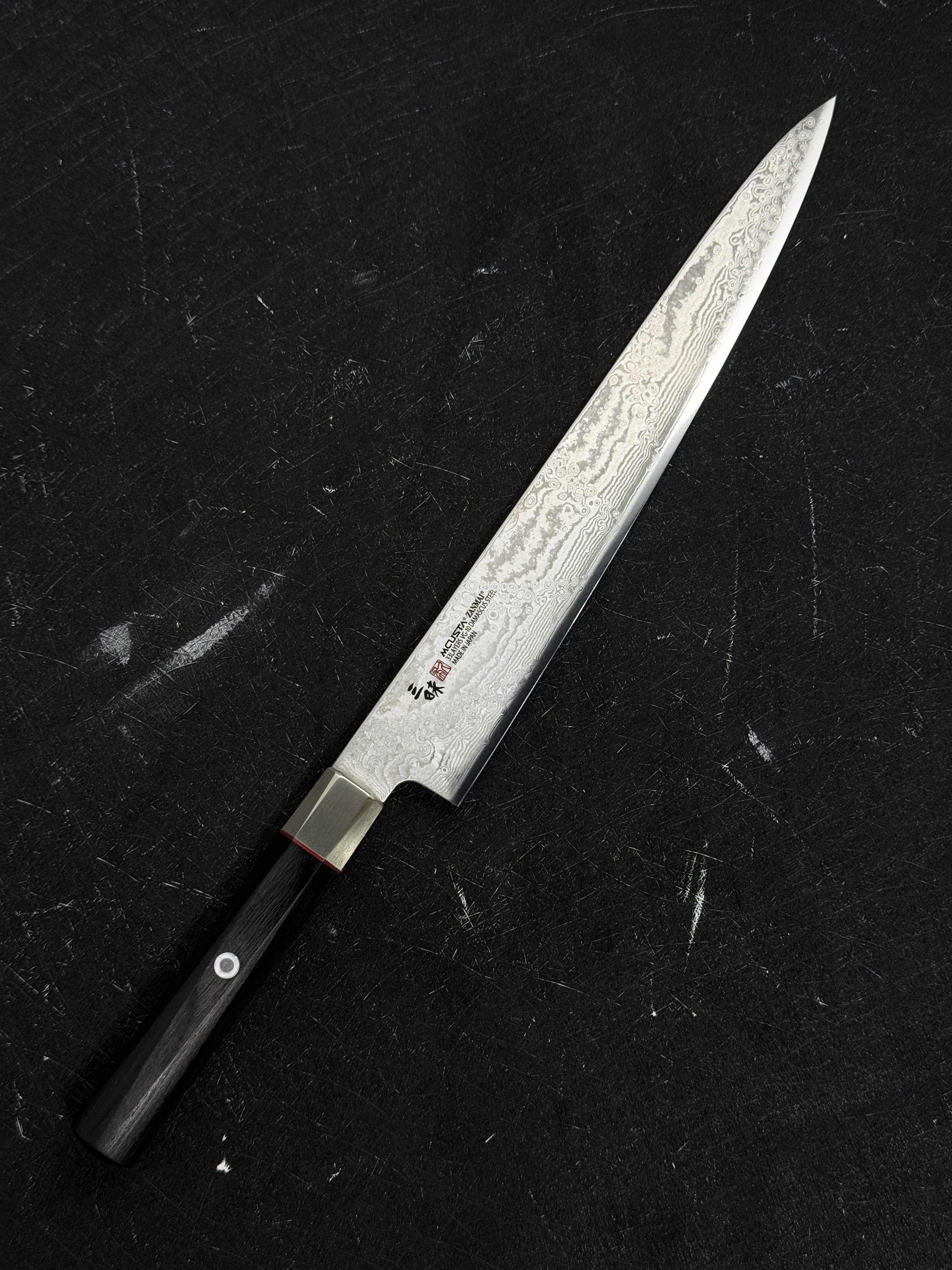 Mcusta Zanmai "Hybrid Splash" Damascus Sujihiki
