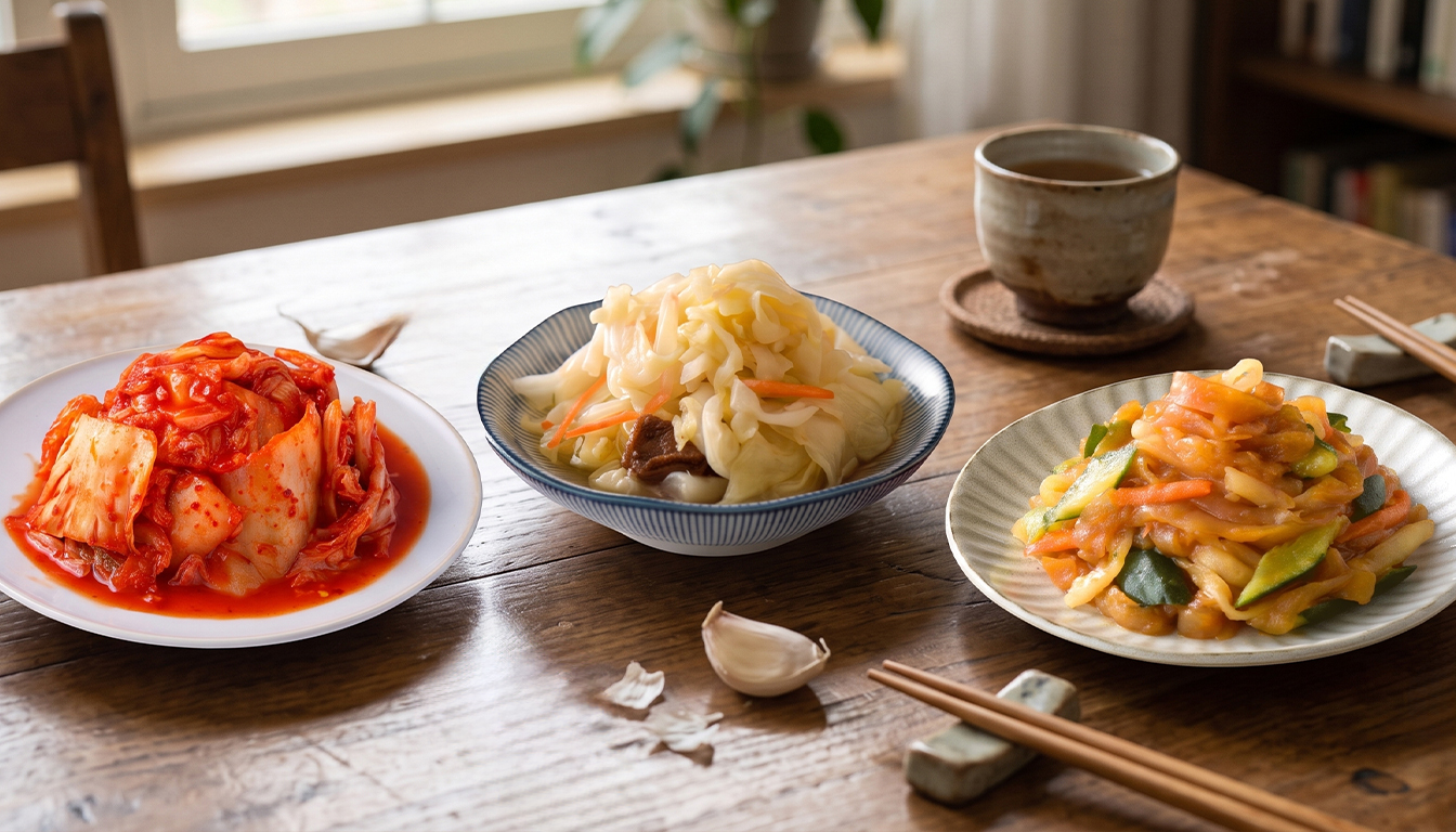 協發行泡菜偷心海蜇,開燻蒜苗鴨,韓式泡菜居家餐桌擺盤呈現