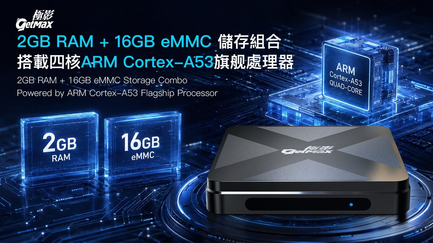 GetMax 極影 智能電視盒子 G12S 【2+16GB】Android TV Box