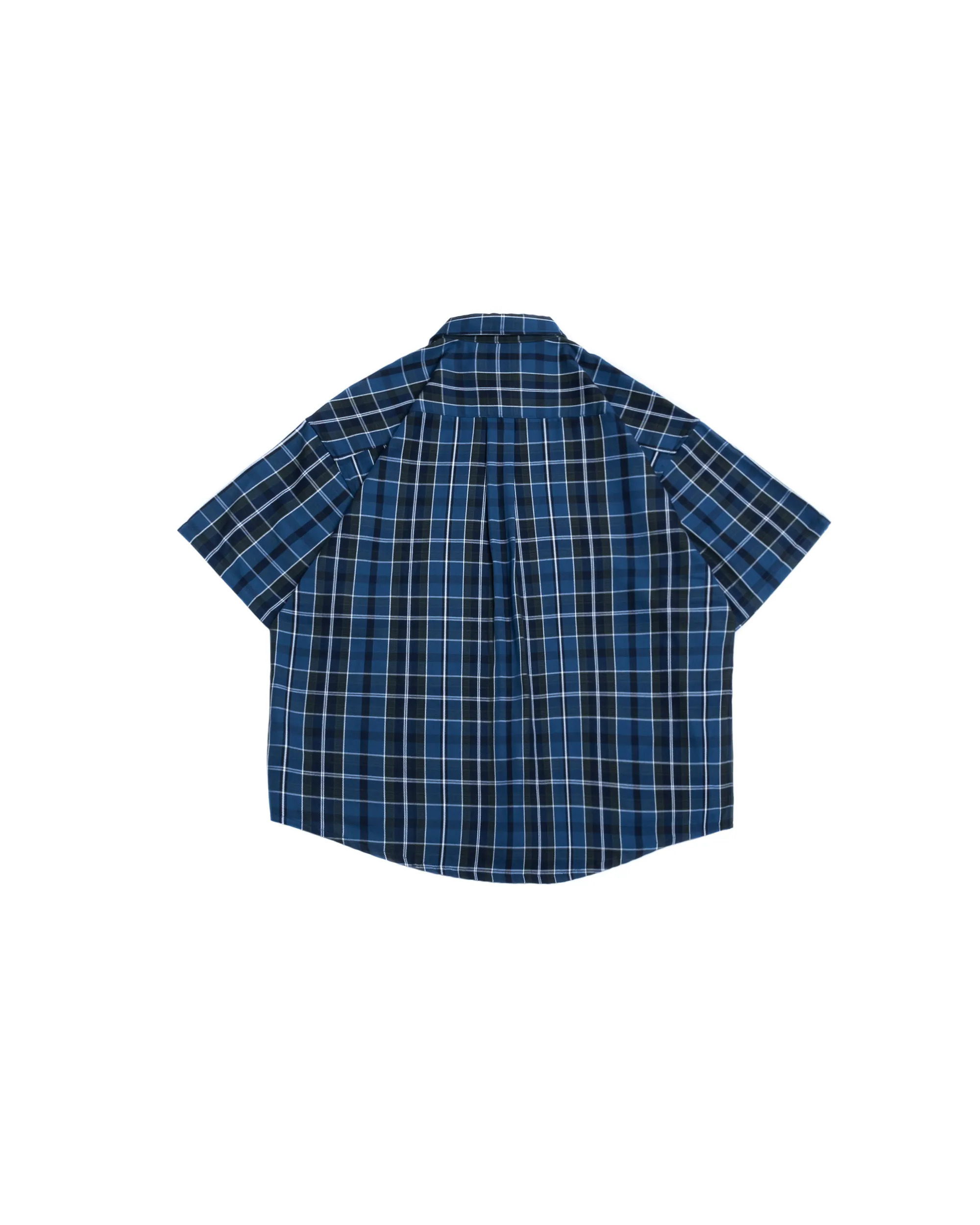 PERSEVERE LOOSE-FIT POCKET SHIRT - BLUE PLAID