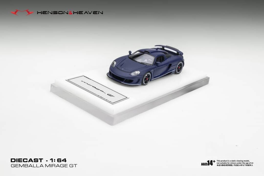 預訂:1/64 Henson & Heaven Gemballa Mirage GT Matt Blue (HHPCBL )