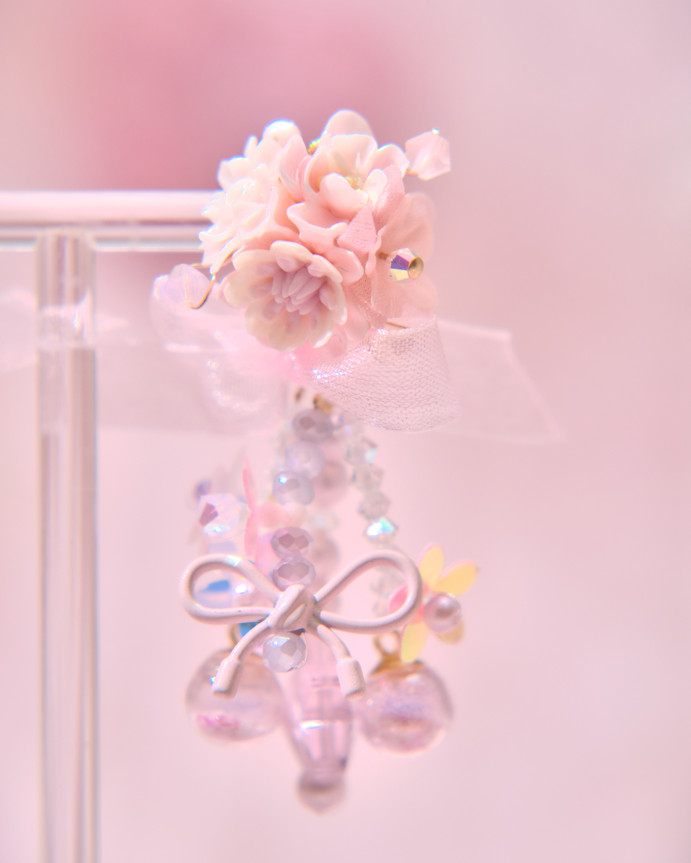 13731 Pastel Bow & Floral Earrings