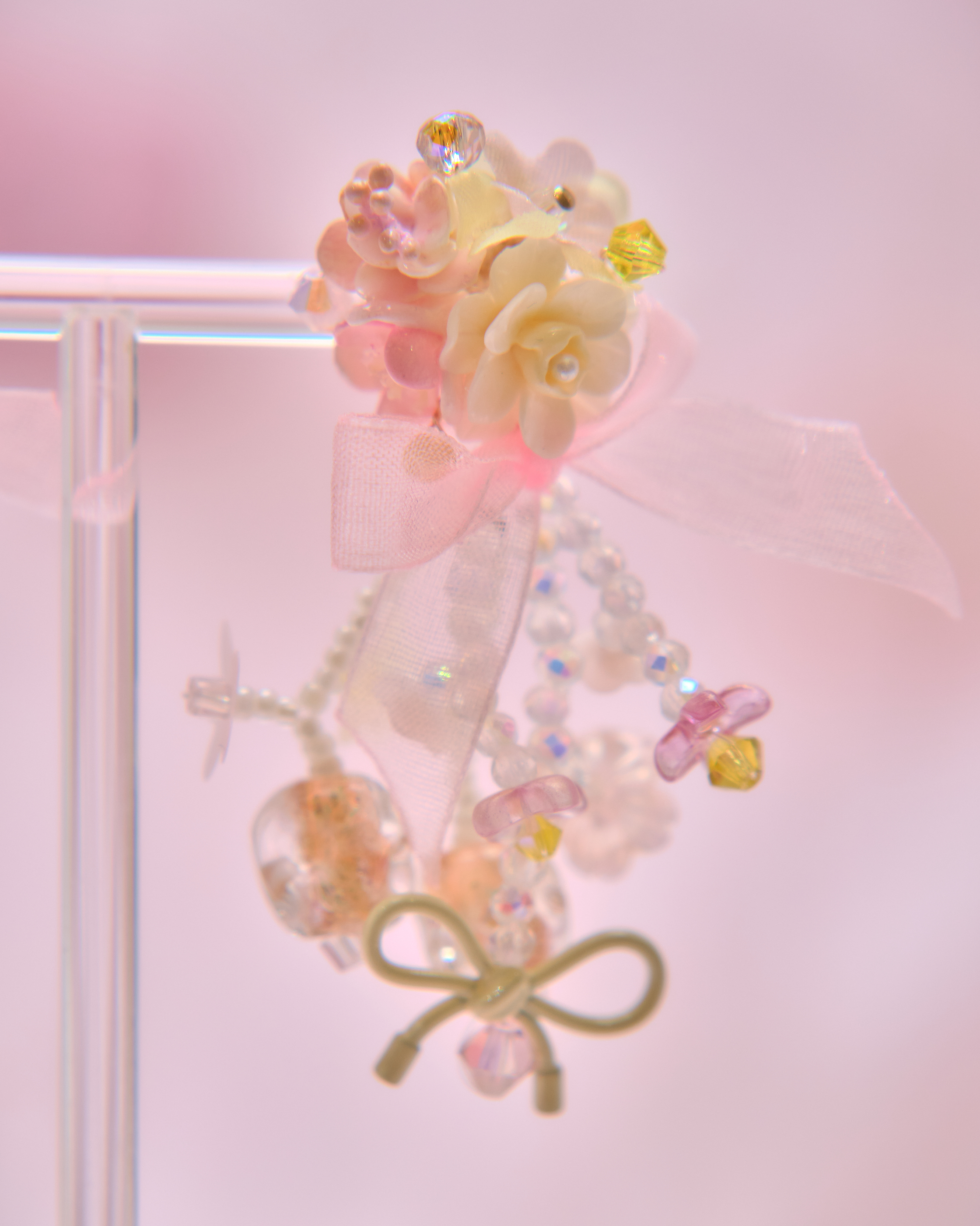13729 Pastel Bow & Floral Earrings