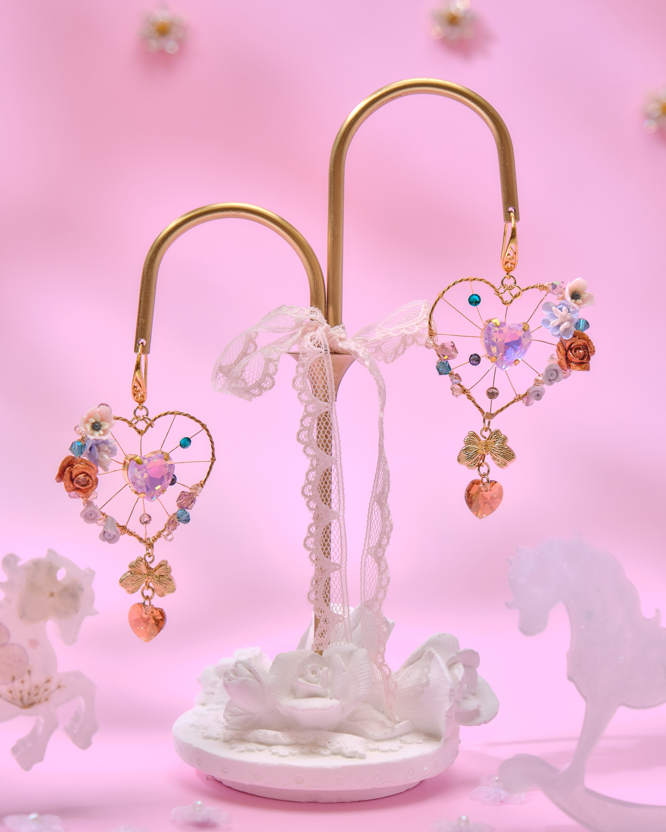 13728 Heart Petal Drop Earrings