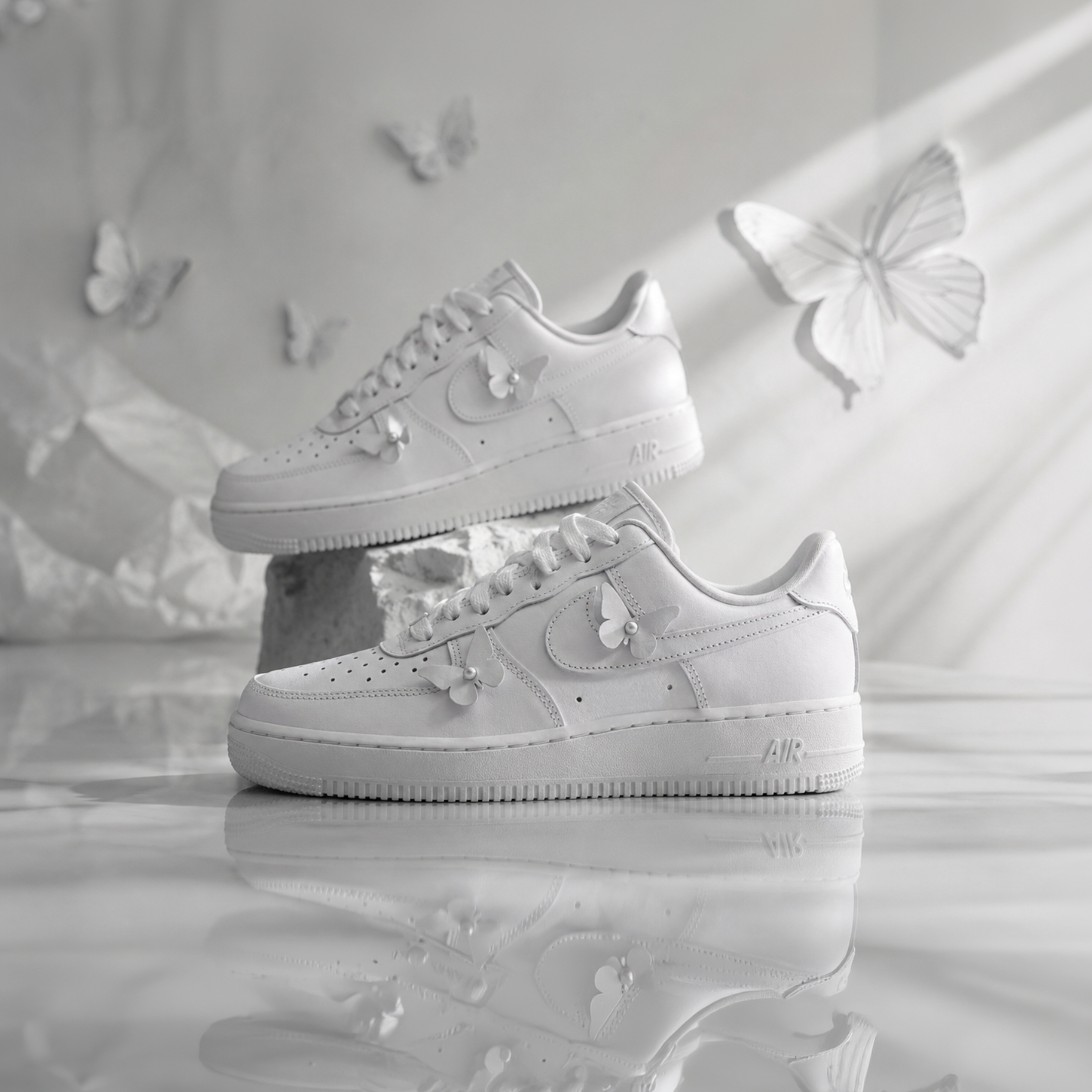 NICEDAY 代購 Nike Air Force 1 Low 蝴蝶 蝴蝶忍 白 全白 復古 女款 IH4480-100