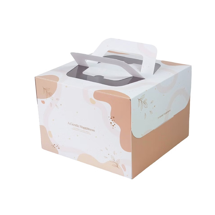 [預購] 四吋 / 4吋 手提蛋糕盒 柔森幸福 10入/包 16x16x12.5cm【3A06-116404】