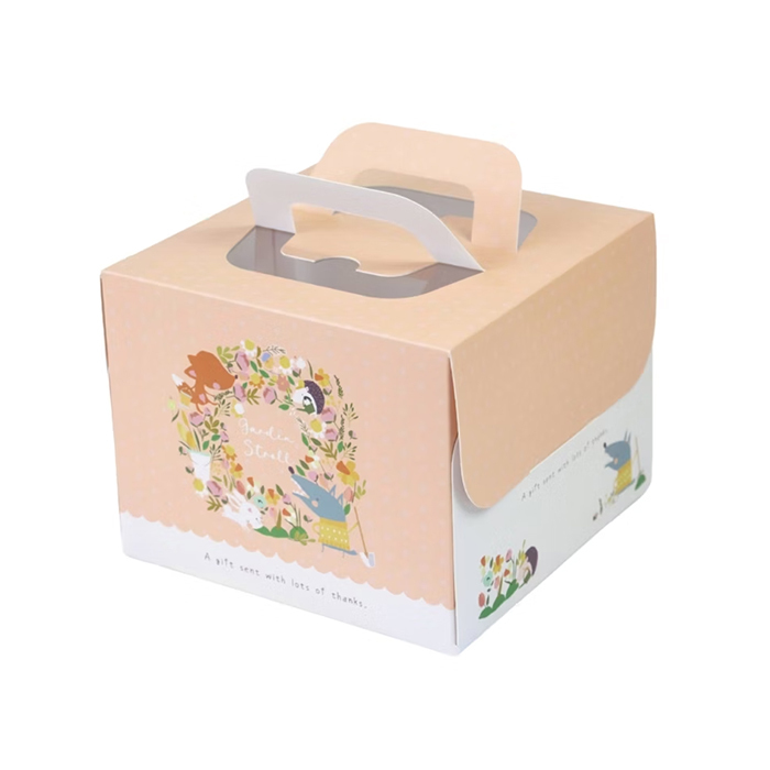[預購] 六吋 / 6吋 手提蛋糕盒 花開散步 10入/包 20x20.5x15cm【3A06-120004】