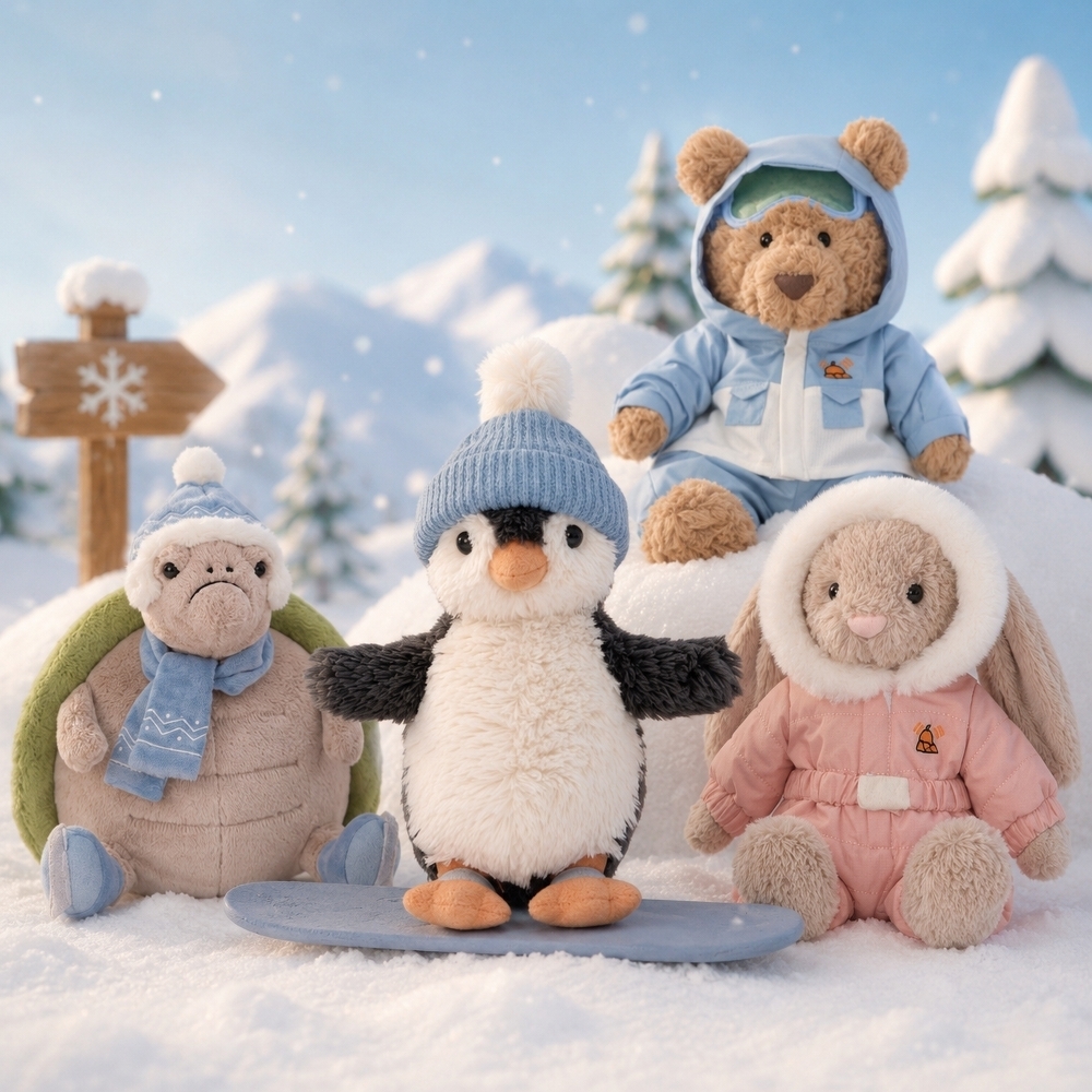 JELLYCAT 聖誕滑雪系列 滑雪板花生小企鵝 滑雪服 巴賽羅熊 邦尼兔 玩偶 毛絨公仔