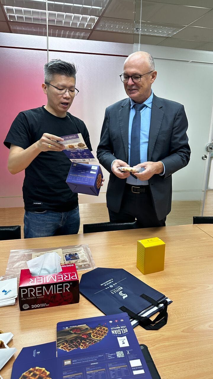 Waffle5 introducing authentic Belgian Liege waffles to the Ambassador of Belgium in Malaysia