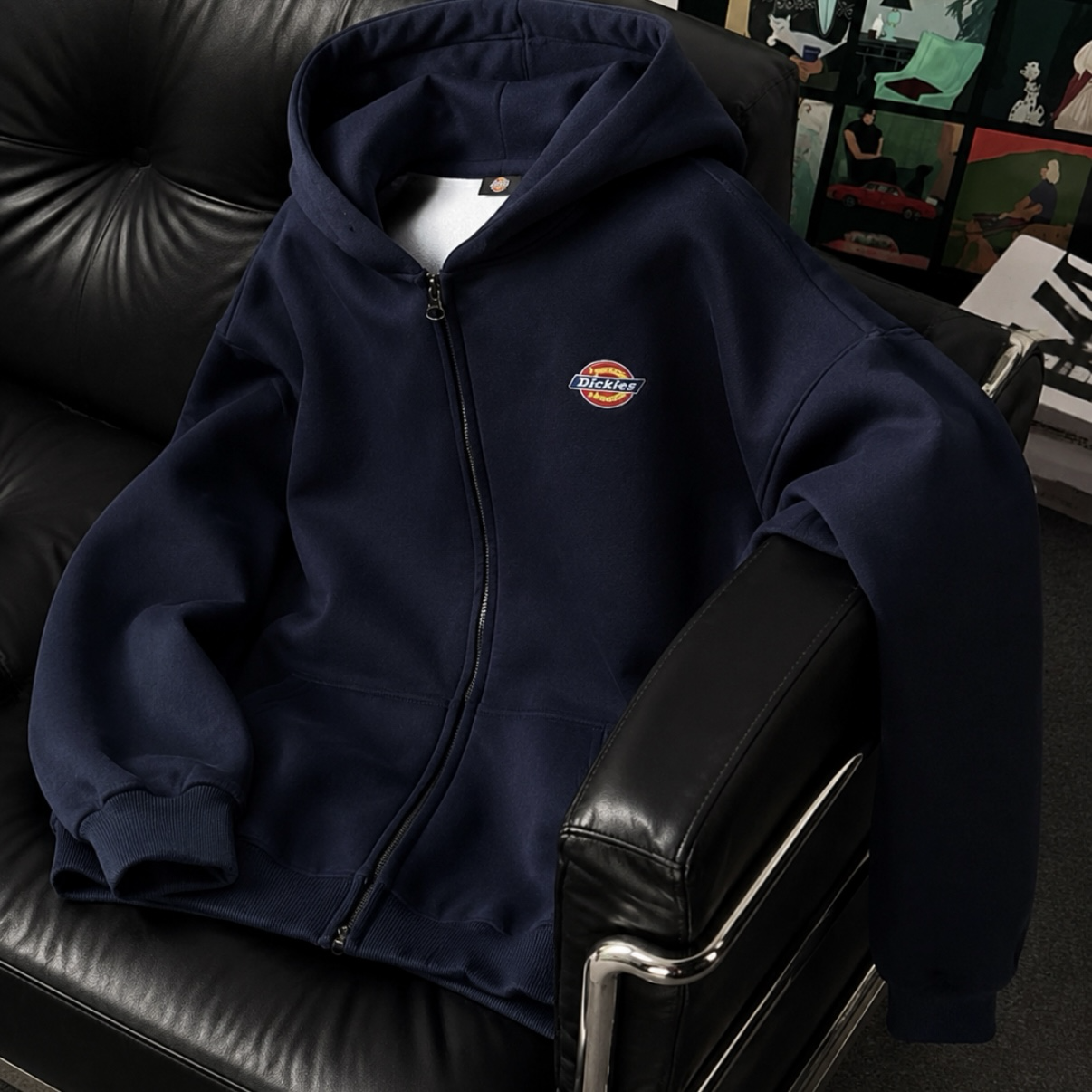 (預購）Dickies 經典LOGO連帽外套 雙拉鏈 慵懶 高磅數 口袋