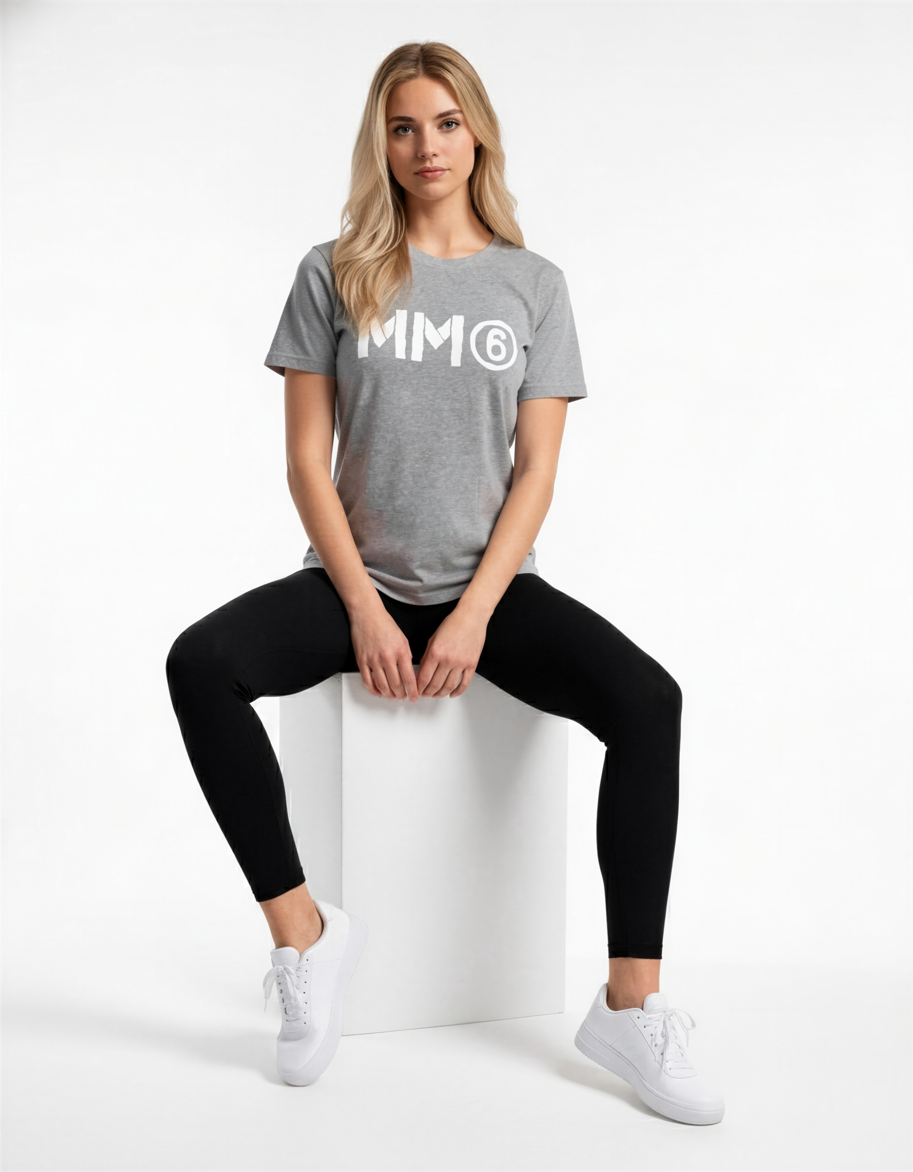 MM6 kids 灰色字母 印花 Tee
