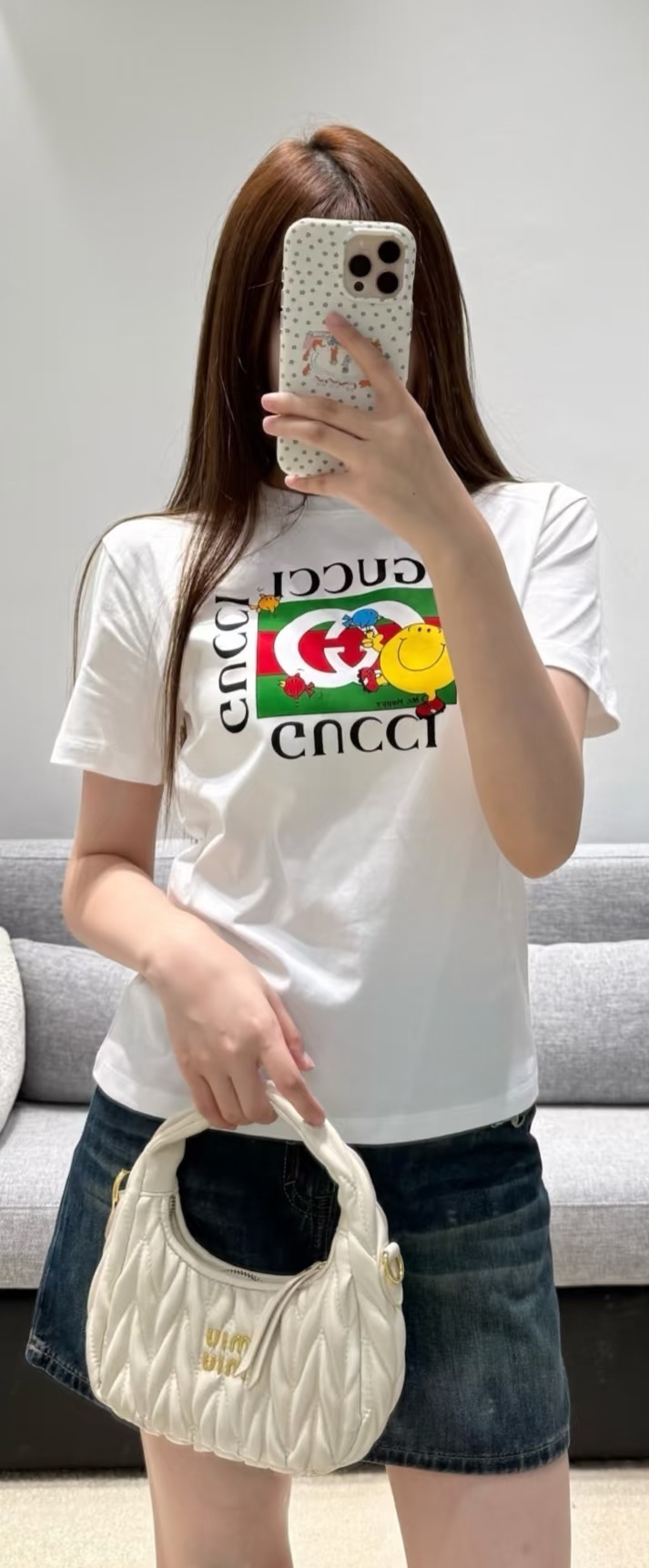 GG Kids 黃色笑面圖案 Tee