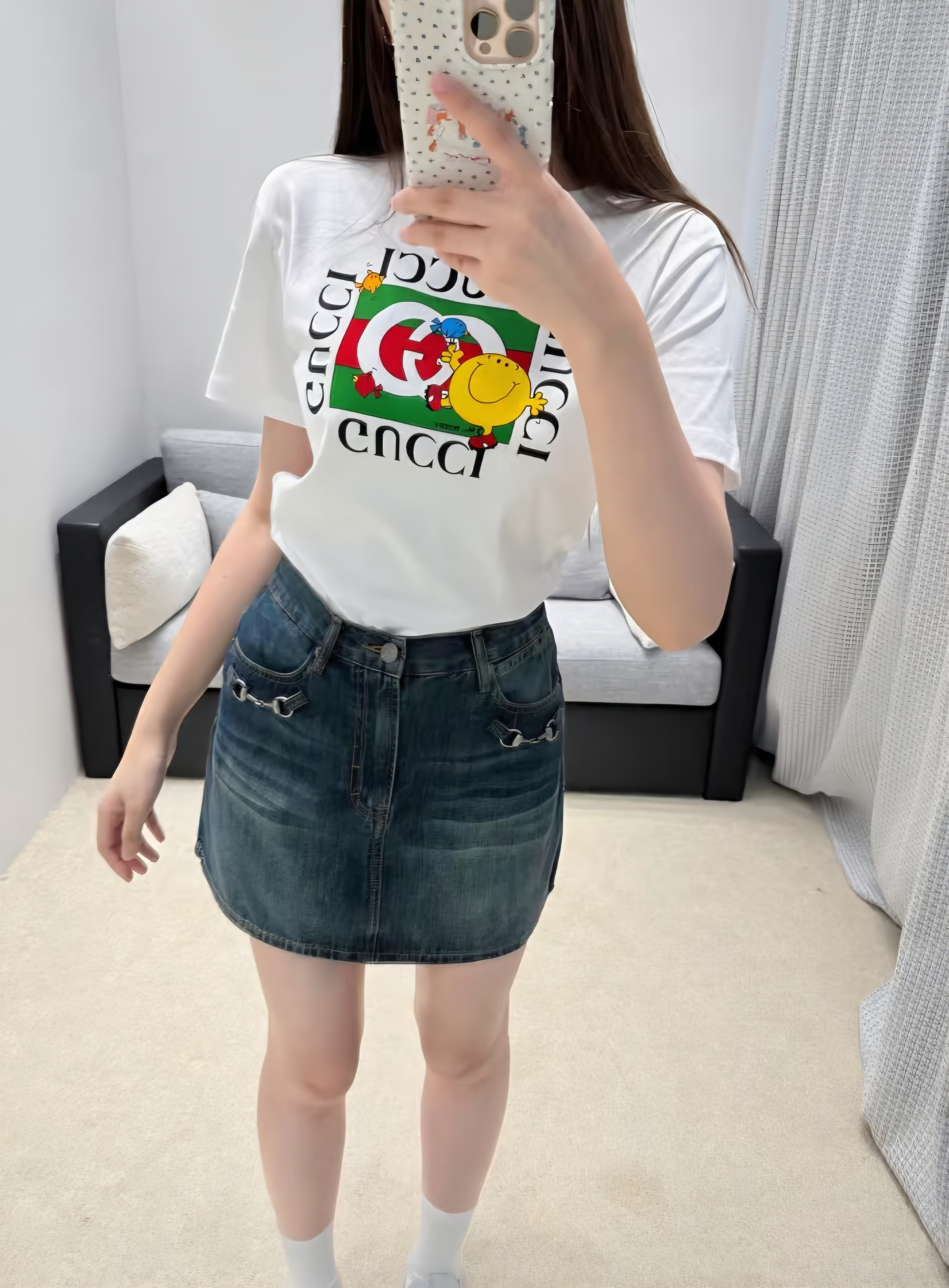 GG Kids 黃色笑面圖案 Tee