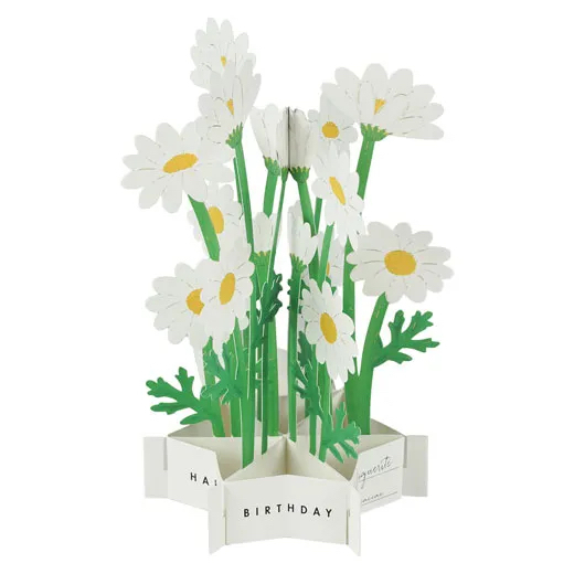 瑪格麗特 綻放的花朵 立體花束 生日卡片｜日本Greeting Life