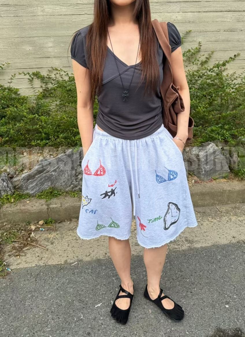 比基尼插畫海灘棉褲