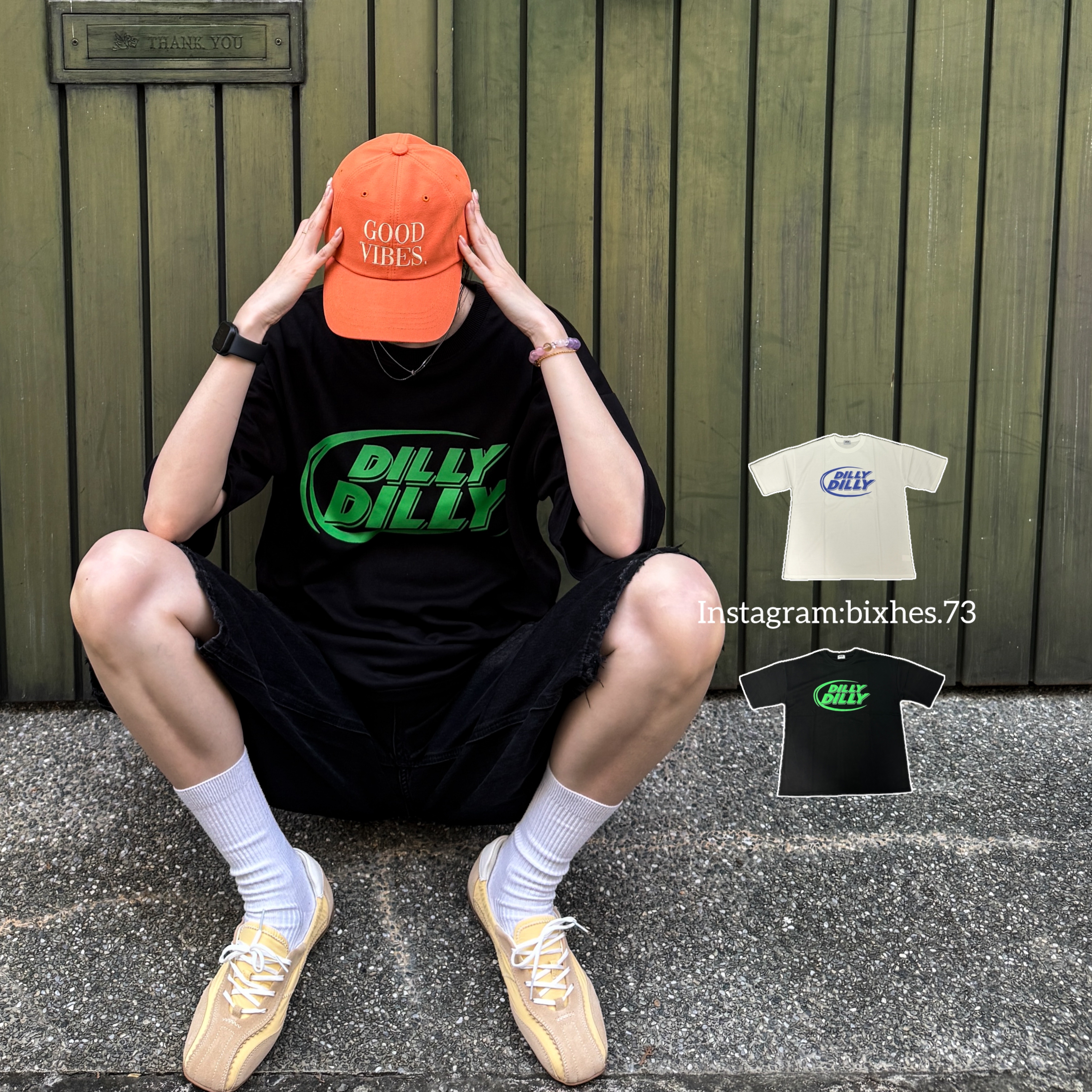 DILLY撞色寬鬆短T(A00035)