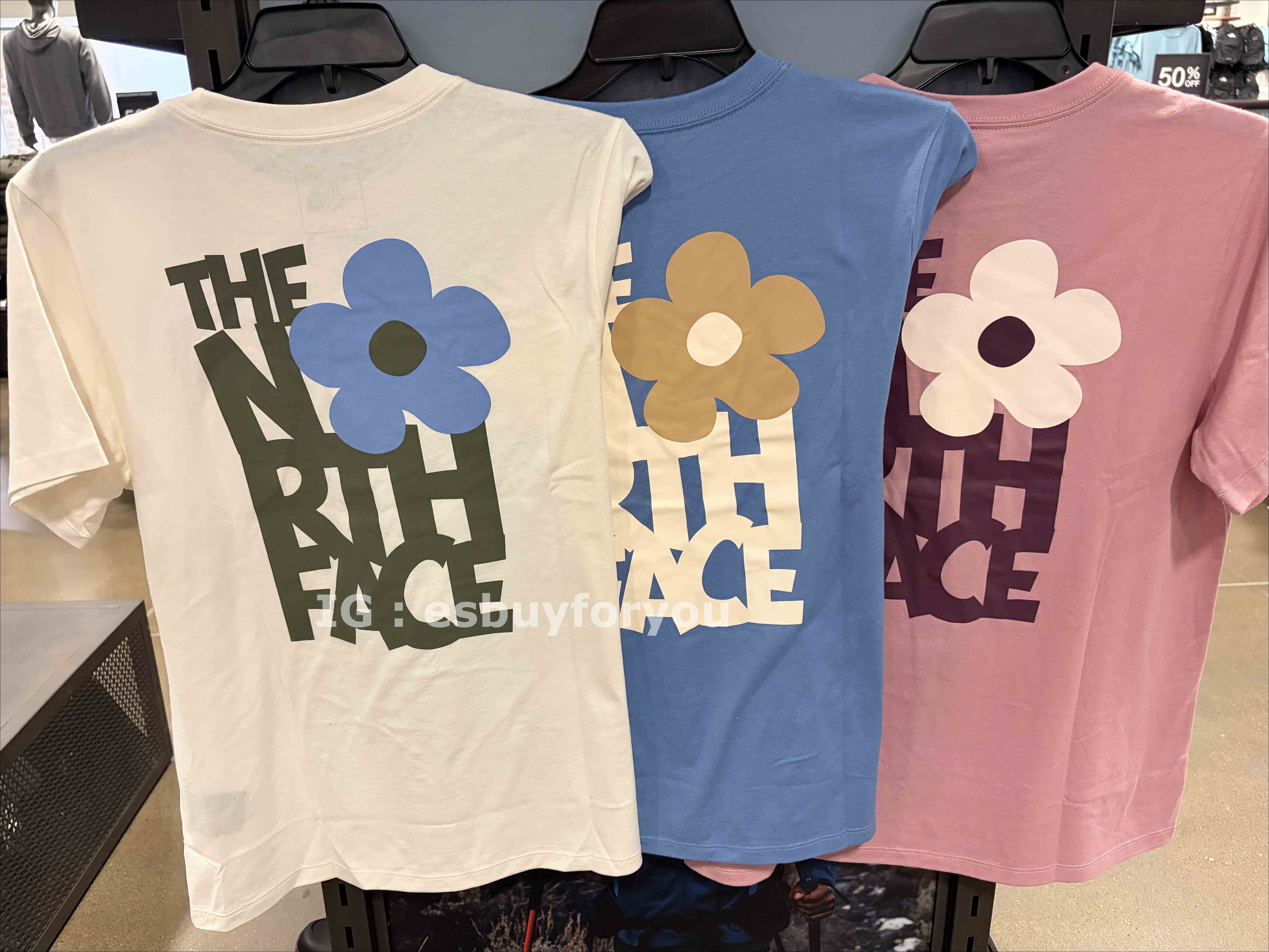 THE NORTH FACE 女大人 花卉字樣 正反圖 短TEE (正常版) (3色)