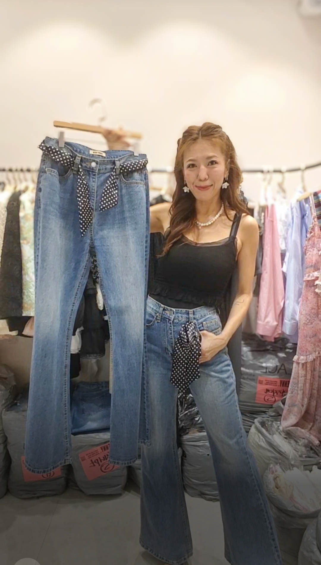 💍K5360  ▶️牛仔長褲 👉S(W:70cm H:94cm) M(W:74cm H:104cm) L(W:78cm H:114cm) L:106cm