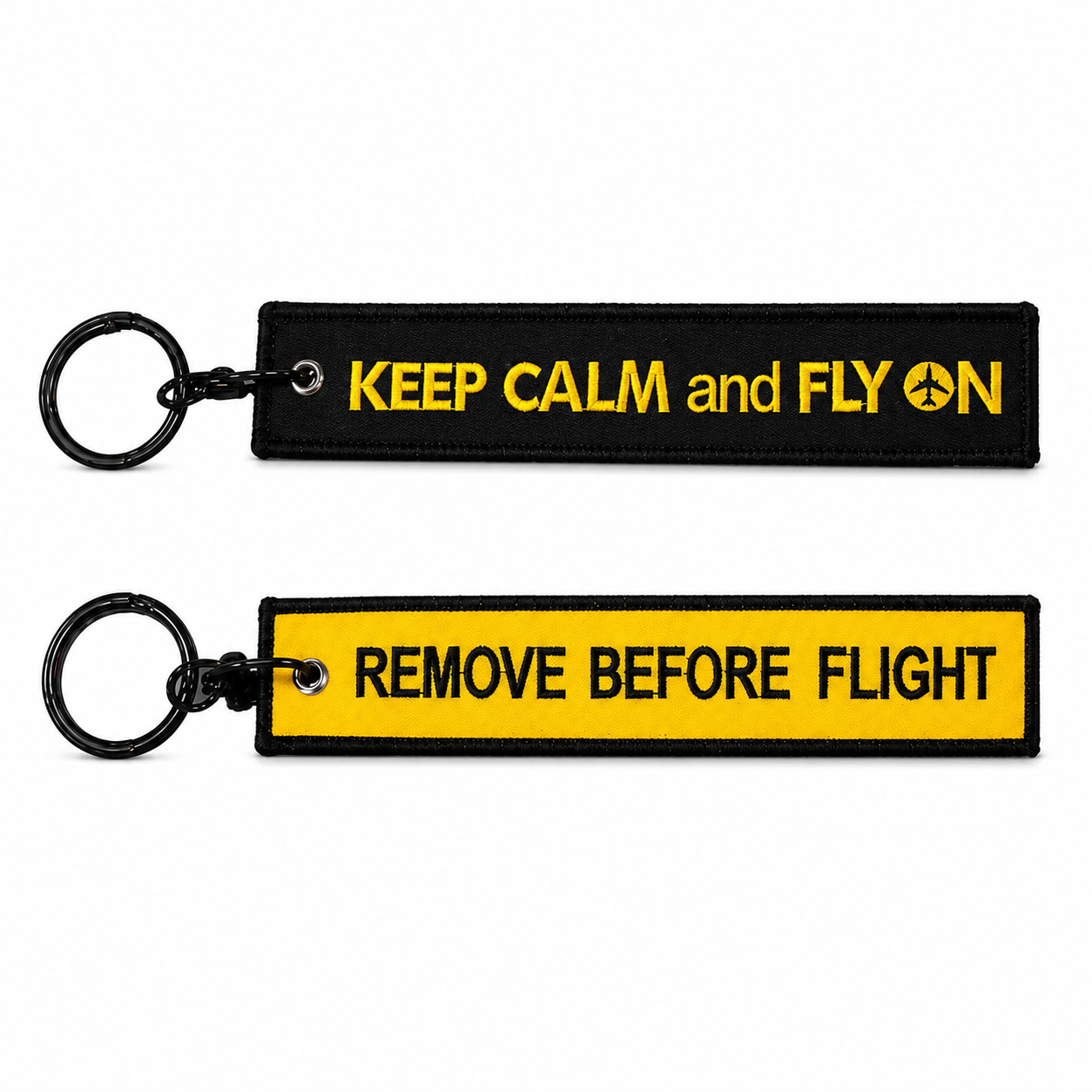 AIRSHOP KEEP CALM and FLY ON 黃/黑 飛行前拆除鑰匙圈