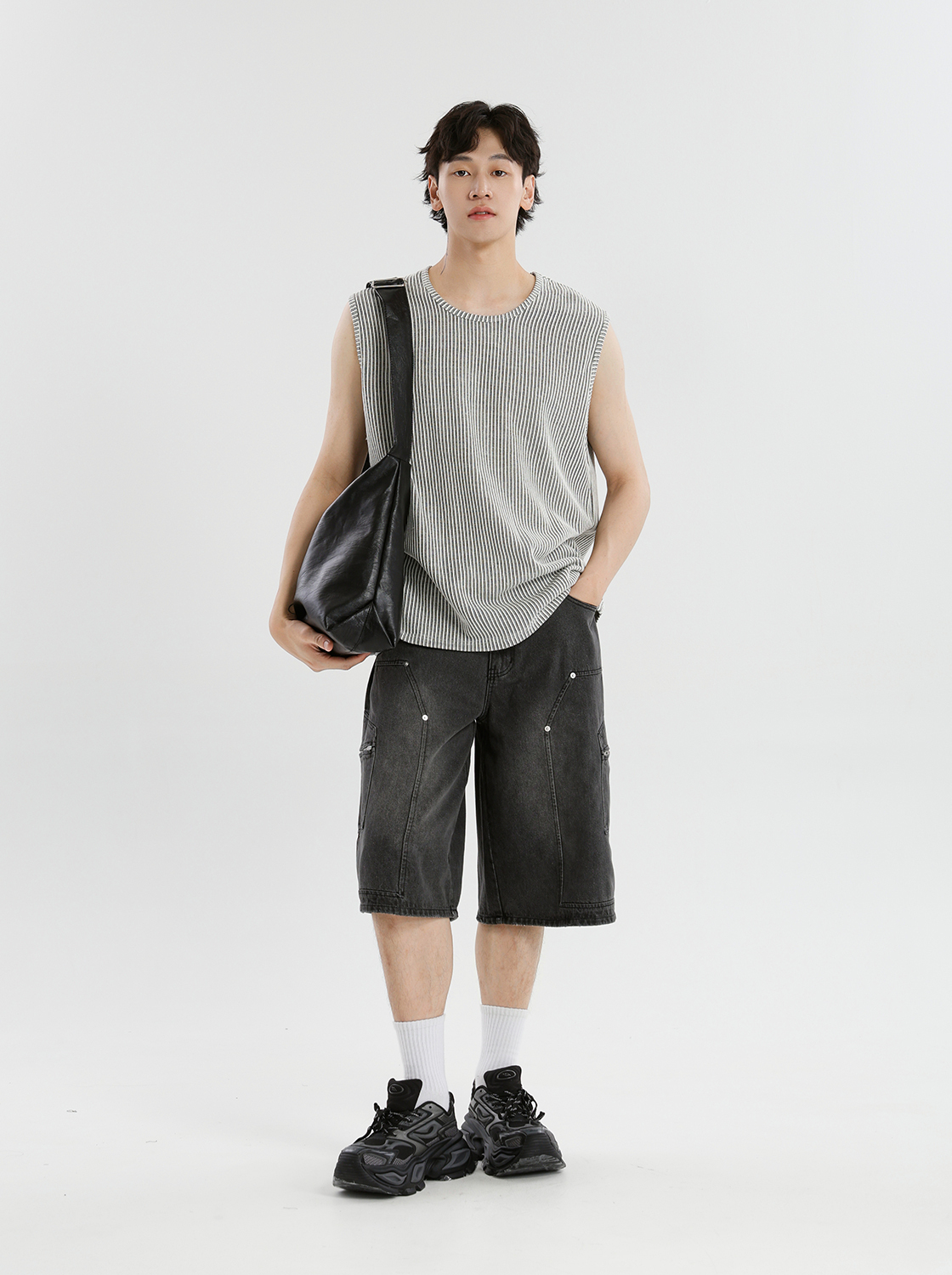 【期間限定】解構式多口袋工裝牛仔短褲