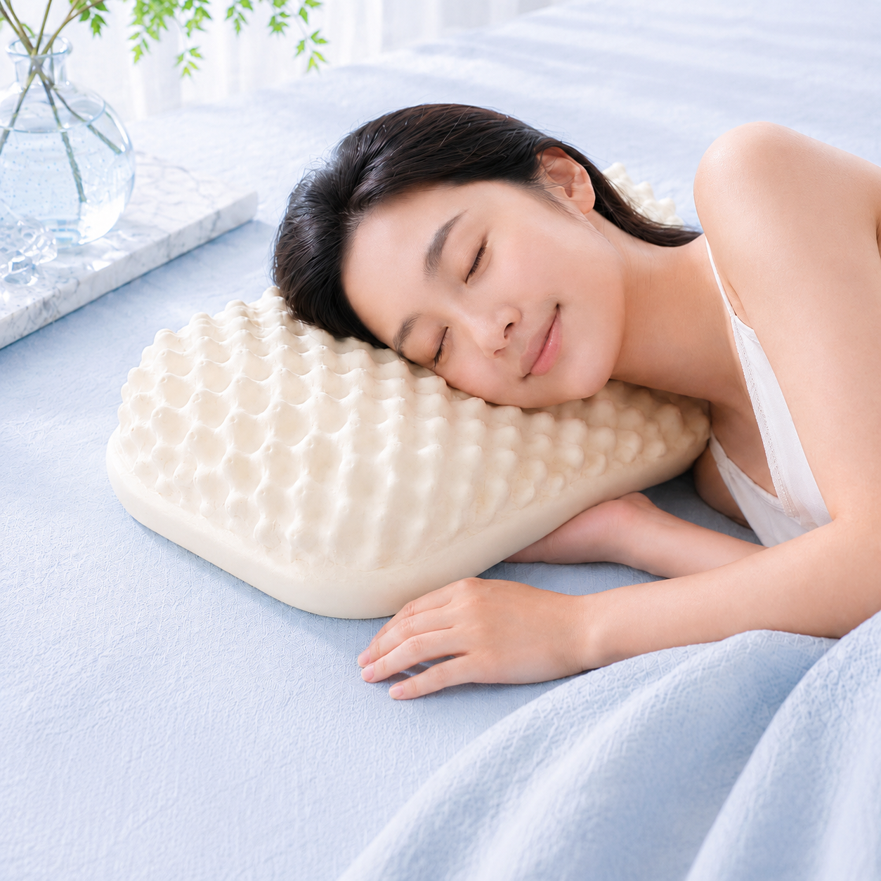 迪奧斯粒眠枕蝶型天然乳膠特寫