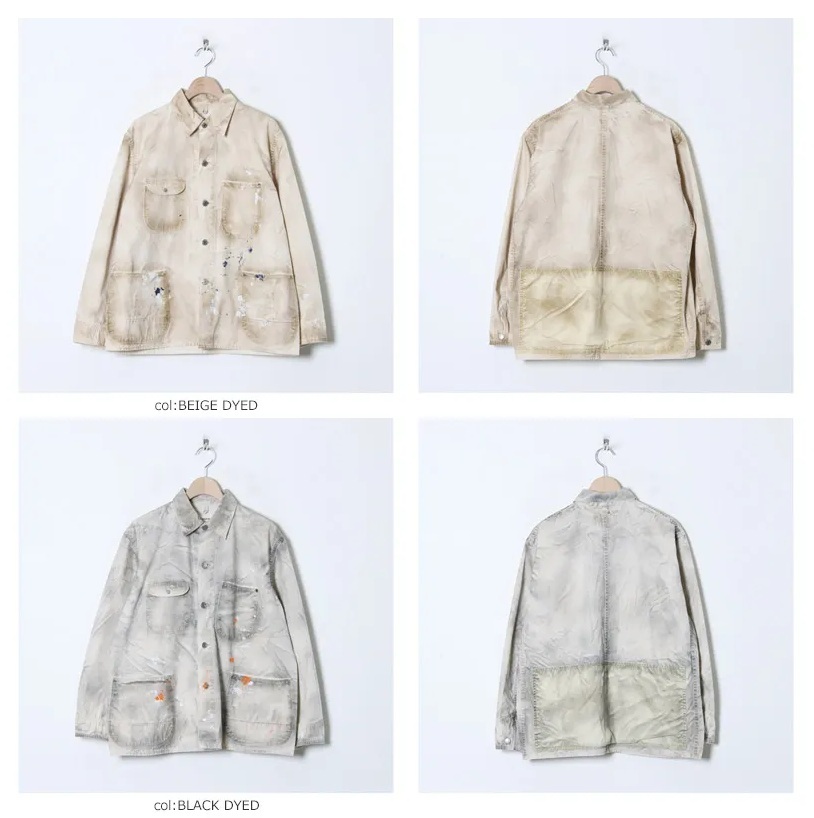 ANACHRONORM NYLON PATCH KINARI COVERALL JACKET BLACK DYED AN311 - PRE ORDER ITEM (預訂中)