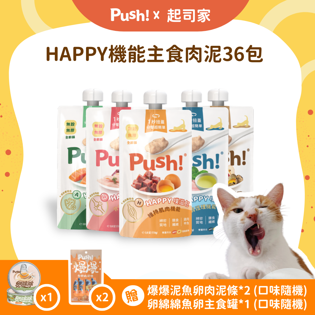 【🧀️ 起司家限定 🧀️】Push! 機能主食肉泥36入熱門組 (限量⚠️)