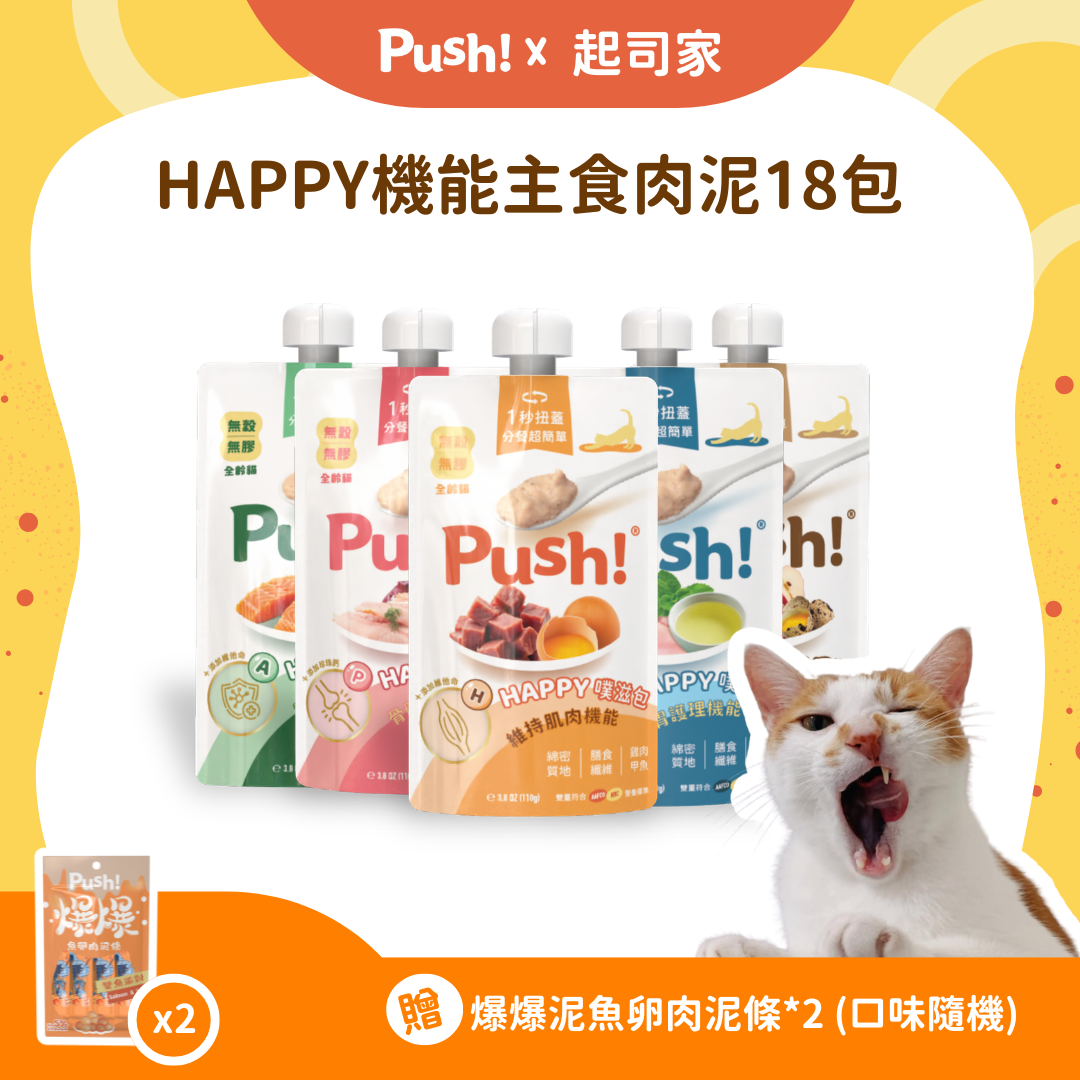 【🧀️ 起司家限定 🧀️】Push! 機能主食肉泥18入嚐鮮套組 (限量⚠️)