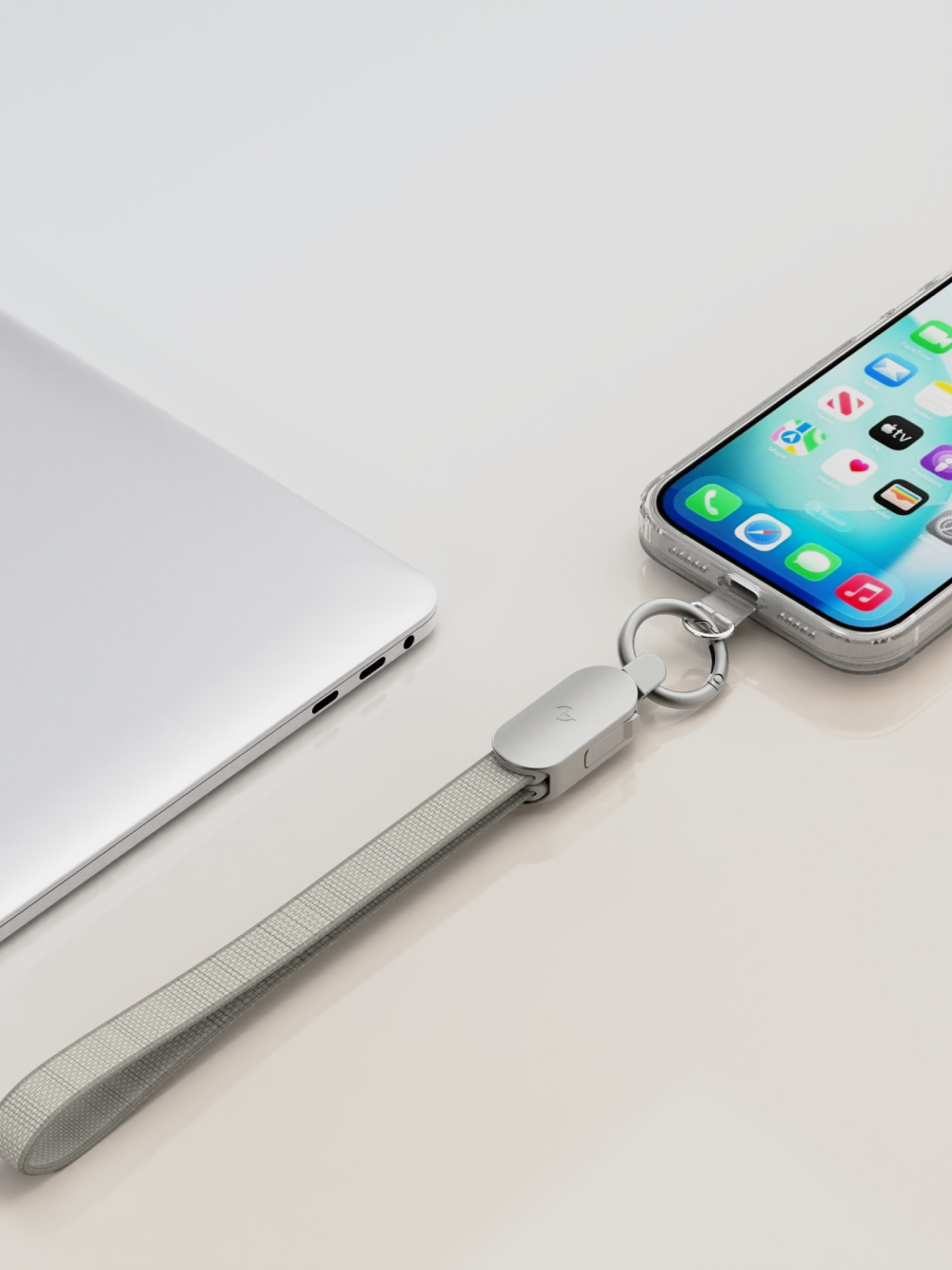 Allite 二合一  USB-C to USB-C 充電掛繩線｜支援 Type-C 240W 快充（30cm）