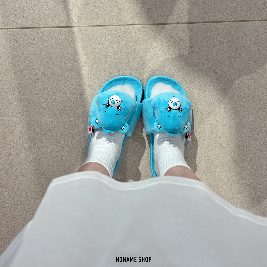ADIDAS X CARE BEARS ADILETTE 彩虹熊 娃娃 絨毛 聯名 拖鞋 兩色 (女款)