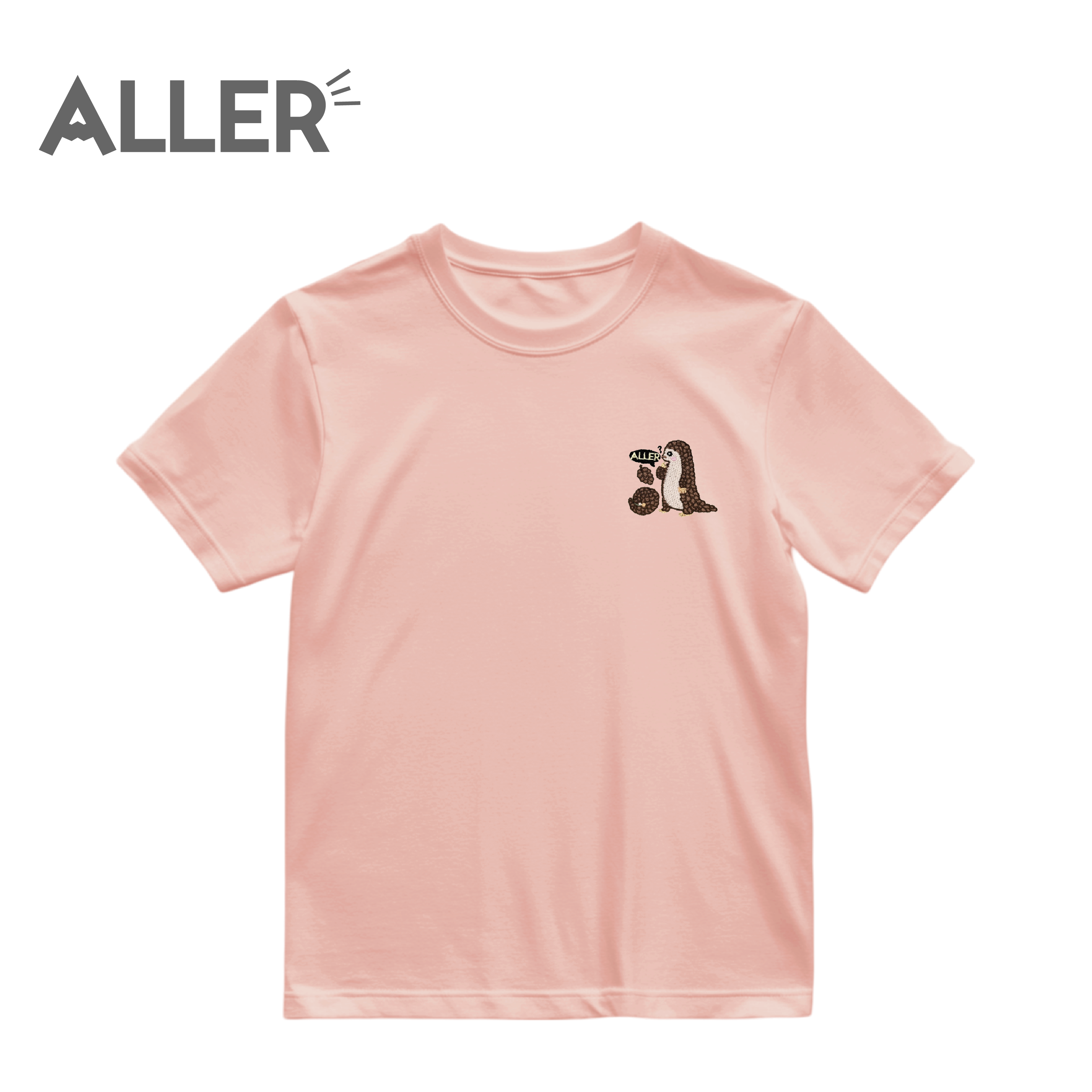 ALLER 絲柔棉珍稀動物系列刺繡短袖T 中性款 (穿山甲) 10AL6602T