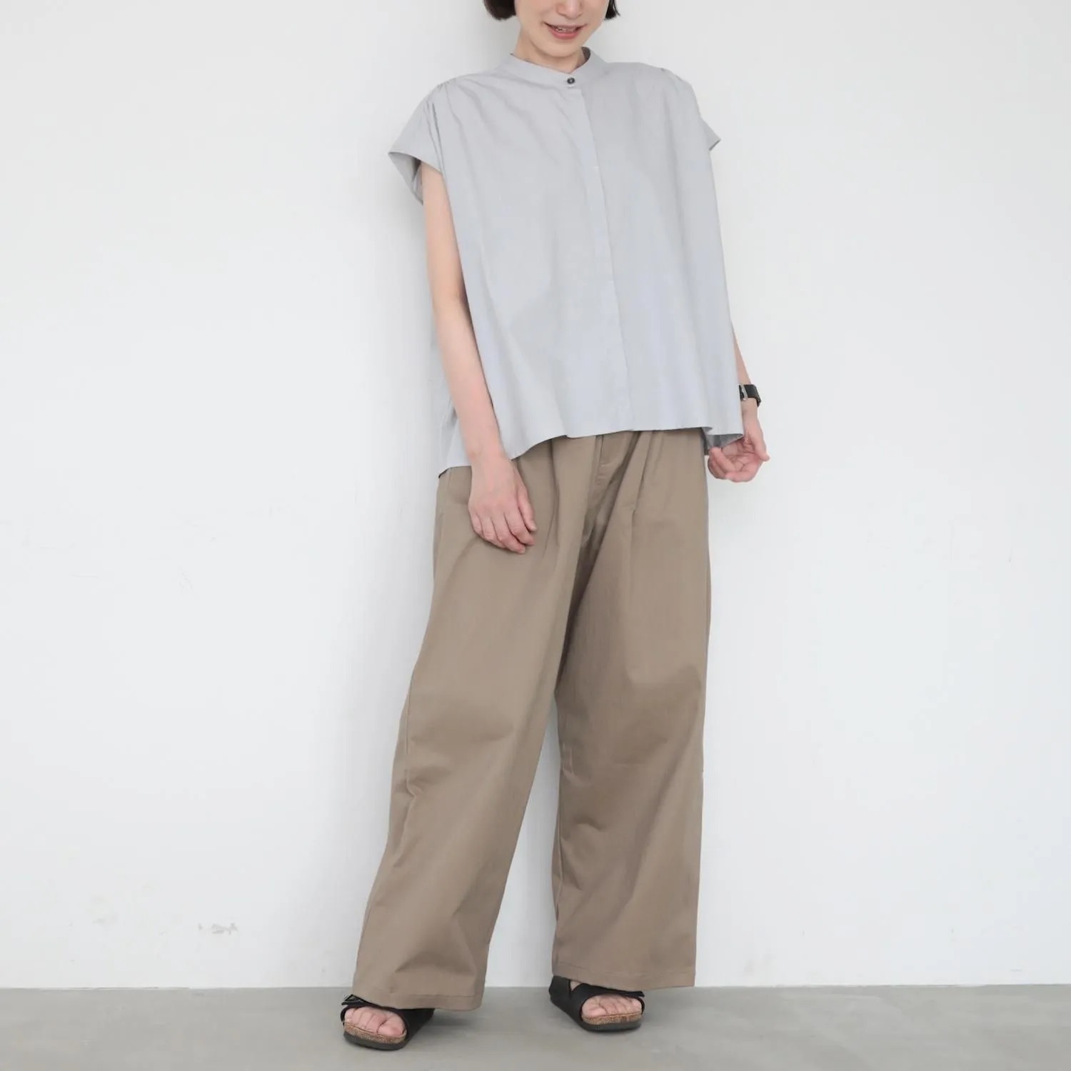 OMAKE.jp 落肩氣球上衣BalloonBlouse 淡灰
