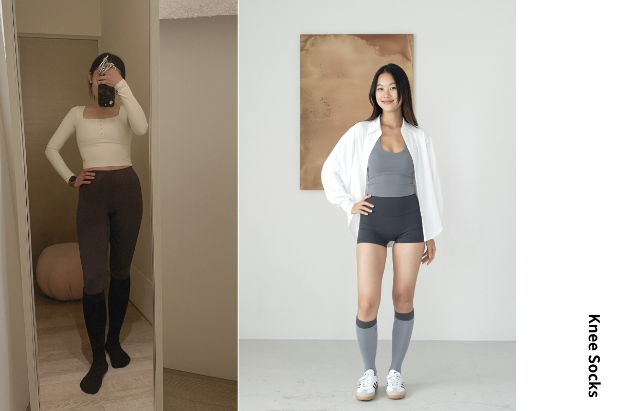 皮拉提斯長襪搭配Legging顯腿長技巧
