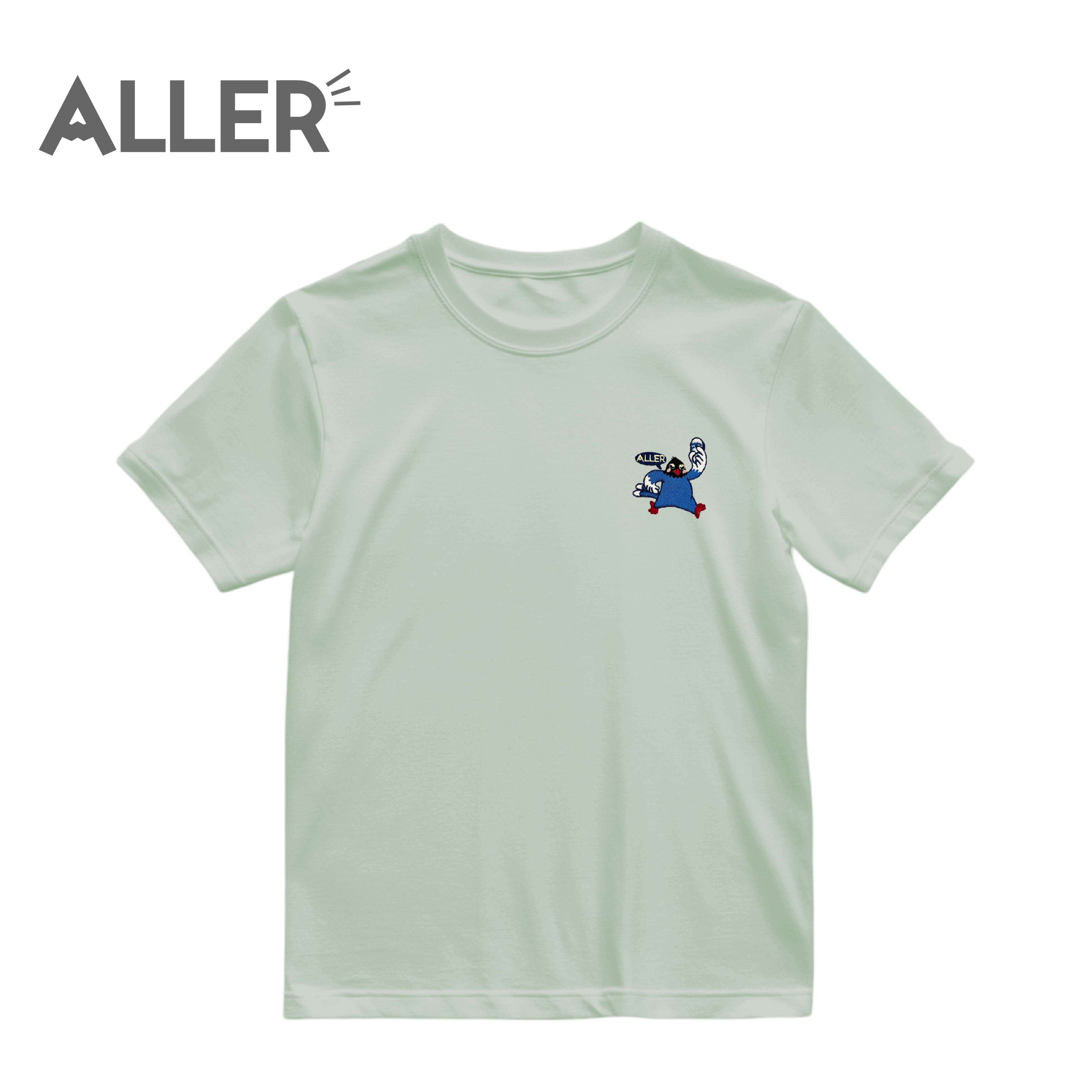 ALLER 絲柔棉珍稀動物系列刺繡短袖T 中性款 (藍鵲) 10AL6602T