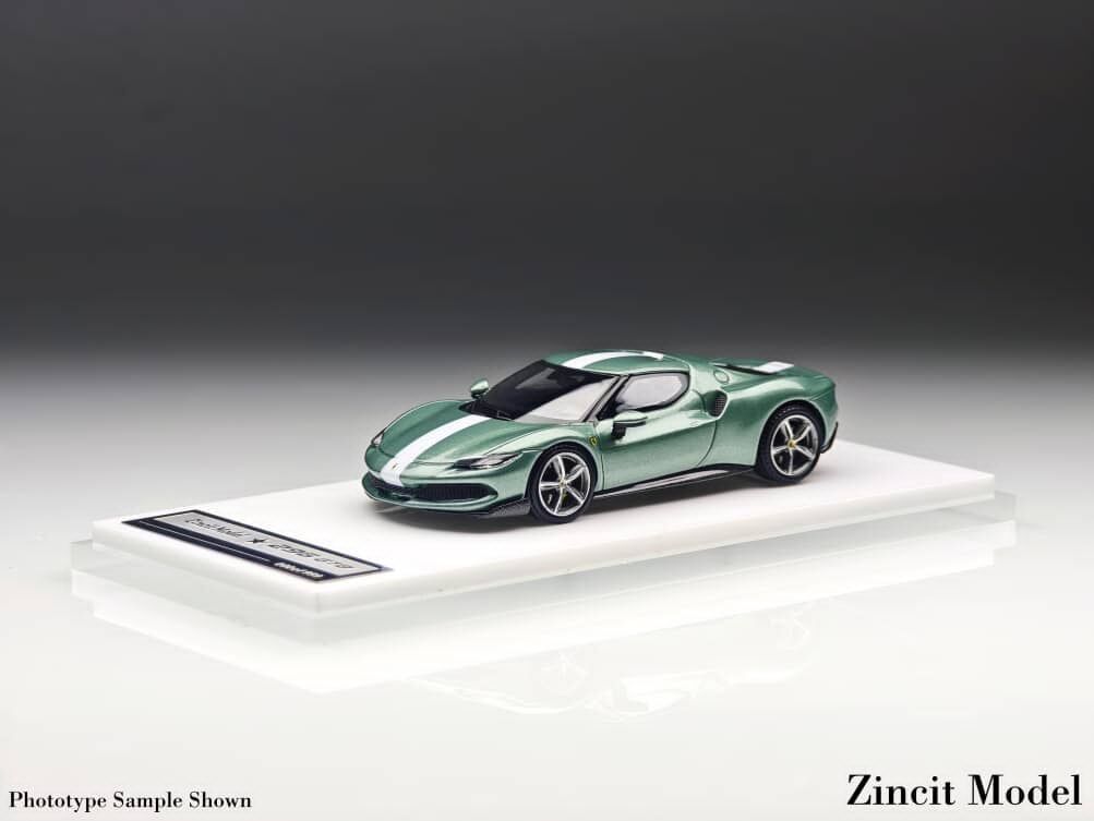 預訂:1/64 Zincit Model Ferrari 296 GTB British Green with White Stripes (ZMF296GW )