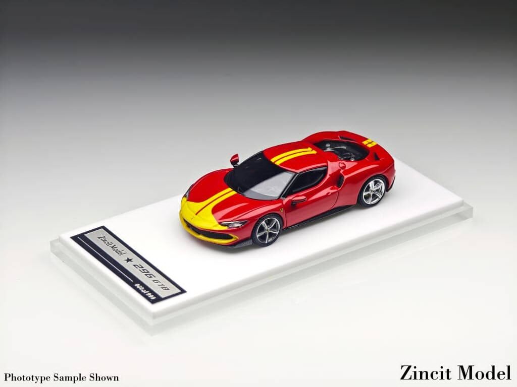 預訂:1/64 Zincit Model Ferrari 296 GTB Standard Red with Yellow Stripes (ZMF296RY )