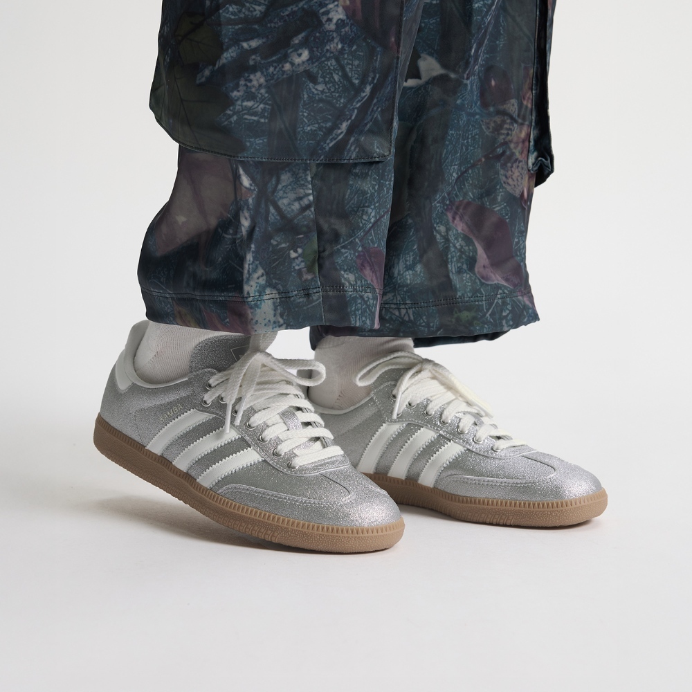 女鞋 ADIDAS SAMBA OG W 亮粉銀 復古 焦糖底 扁鞋 德訓鞋 休閒鞋【KI6264】
