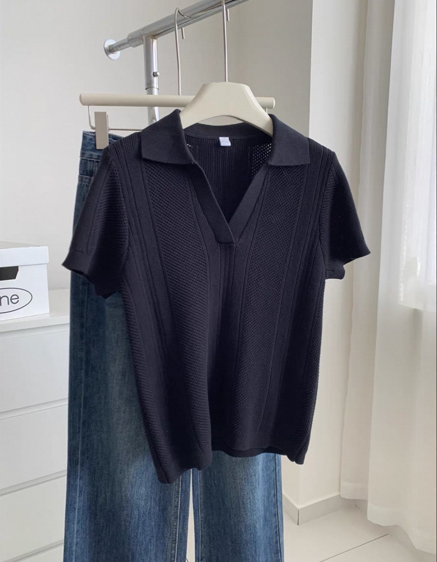 No.1762法式重工編織Polo衫