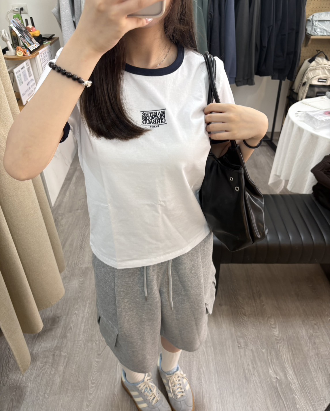 【OWN】MARITHÉ + FRANҪOIS GIRBAUD MFG 短袖 上衣 女生 滾邊 刺繡 夏季 經典款 白色 深藍