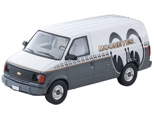 預訂:1/64 TOMYTEC LV-N344c Chevrolet Astro Van (MOONEYES) White/Gray (340331)