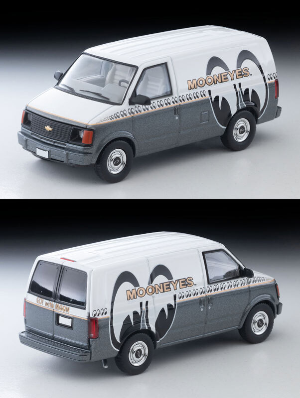 預訂:1/64 TOMYTEC LV-N344c Chevrolet Astro Van (MOONEYES) White/Gray (340331)