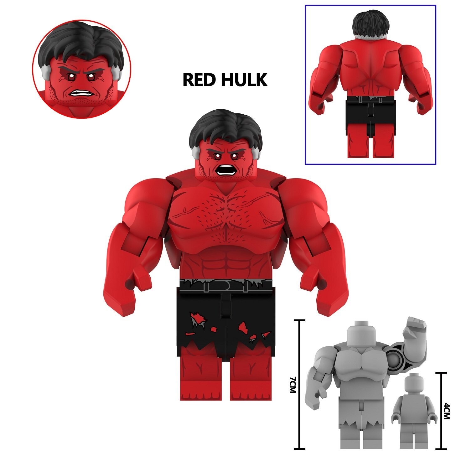 Super Heroes Hulk Custom Minifigures Set Fit lego (7CM) AF364-AF367