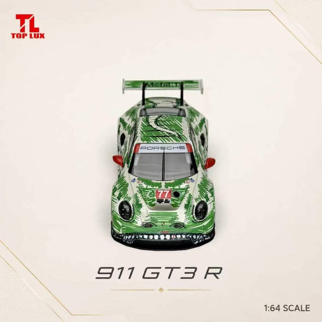 預訂:1/64 Top Lux Porsche 911 GT3 R Graffiti Green Dinosaur #77 (TL64005 )