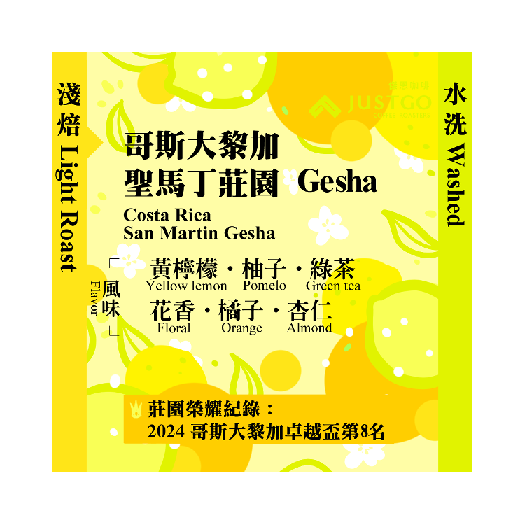 [淺焙] 哥斯大黎加 聖馬丁莊園 GESHA [水洗]