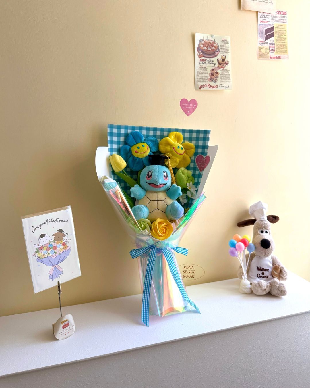 ⁠寶可夢車厘龜 Squirtle 中型藍色系公仔花束 SoulSeoulRoom 觀塘現貨實拍⁠