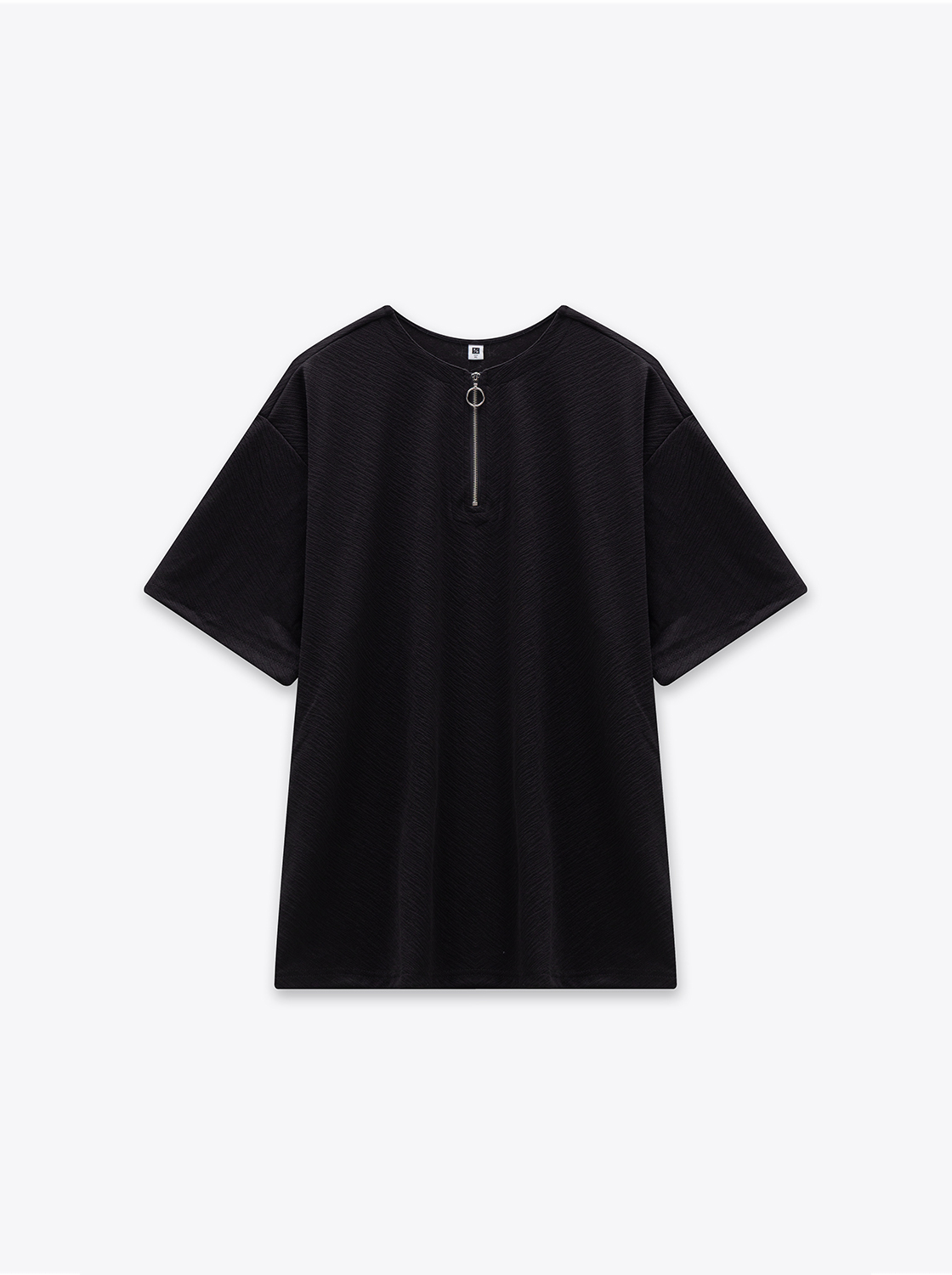 肌理感開拉鍊短TEE