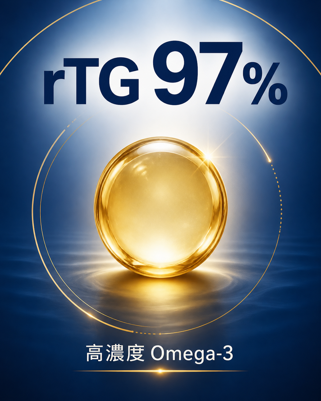 rTG 97% 高濃度 Omega-3 小顆圓形魚油膠囊